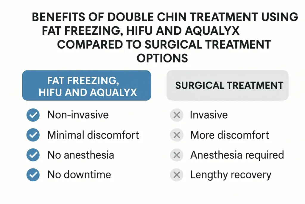 Graphic about the benefits of double chin treatment Hedge End - from LA LIPO