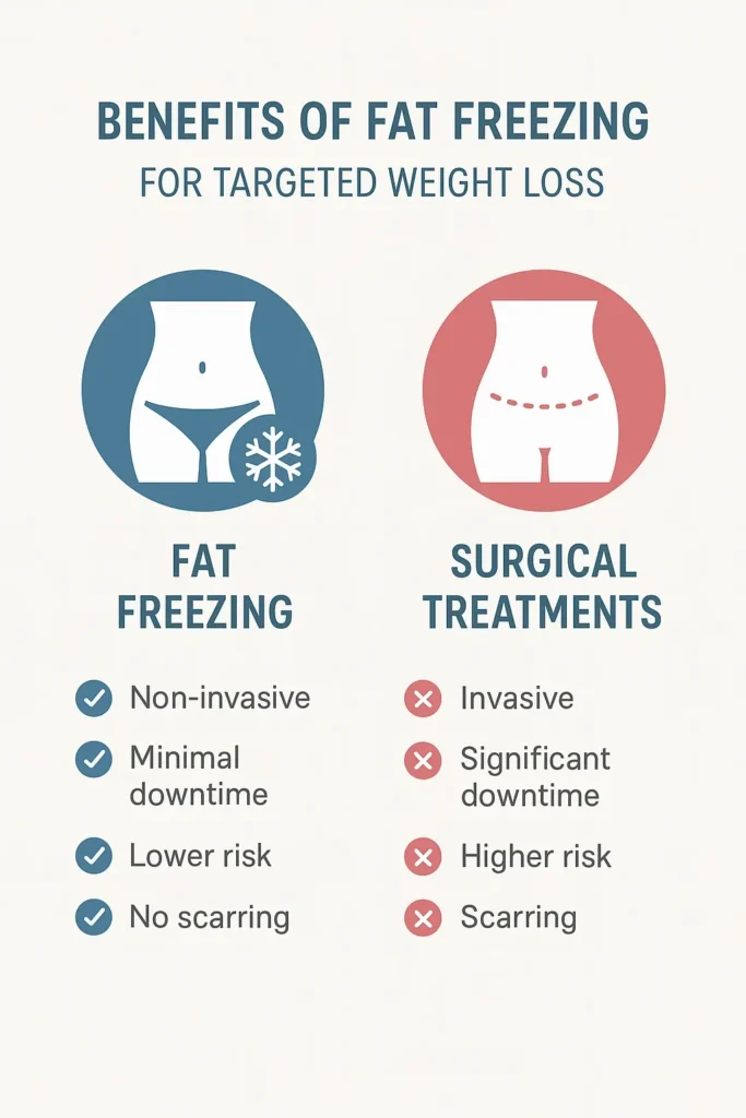 graphic showing the benefits of fat freezing Hedge End