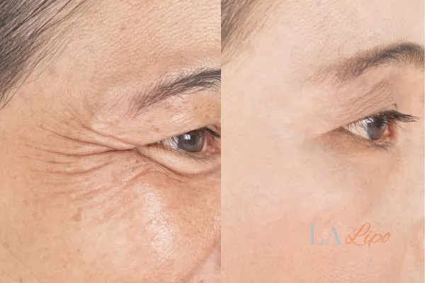 Before and after results of woman - HI-fu wrinkles reduction treatment Hedge End