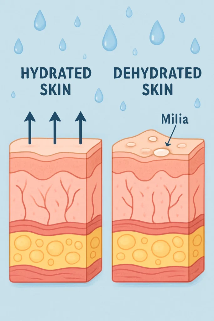 The importance of hydration and milia production Hedge End