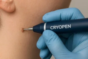 Person receiving skin tag removal Hedge End